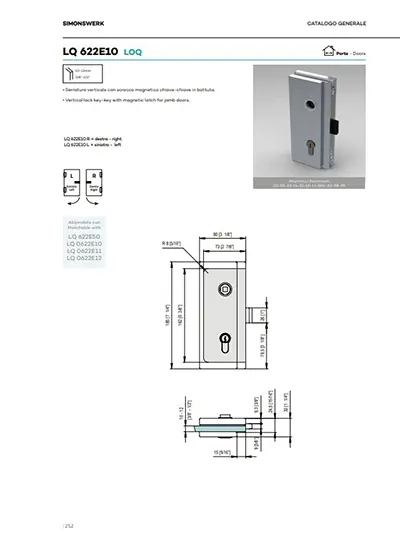 Serratura verticale magnetica