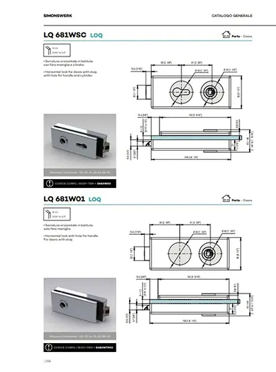 Serratura orrizontale